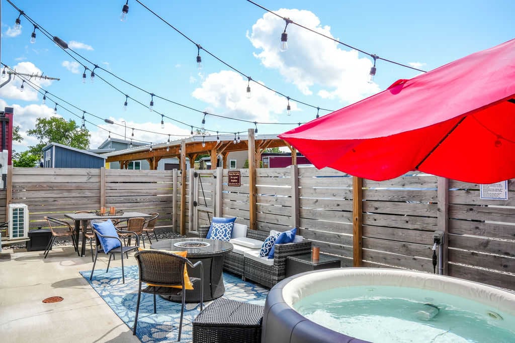 Soak under the stars in your private hot tub—relaxation starts here.