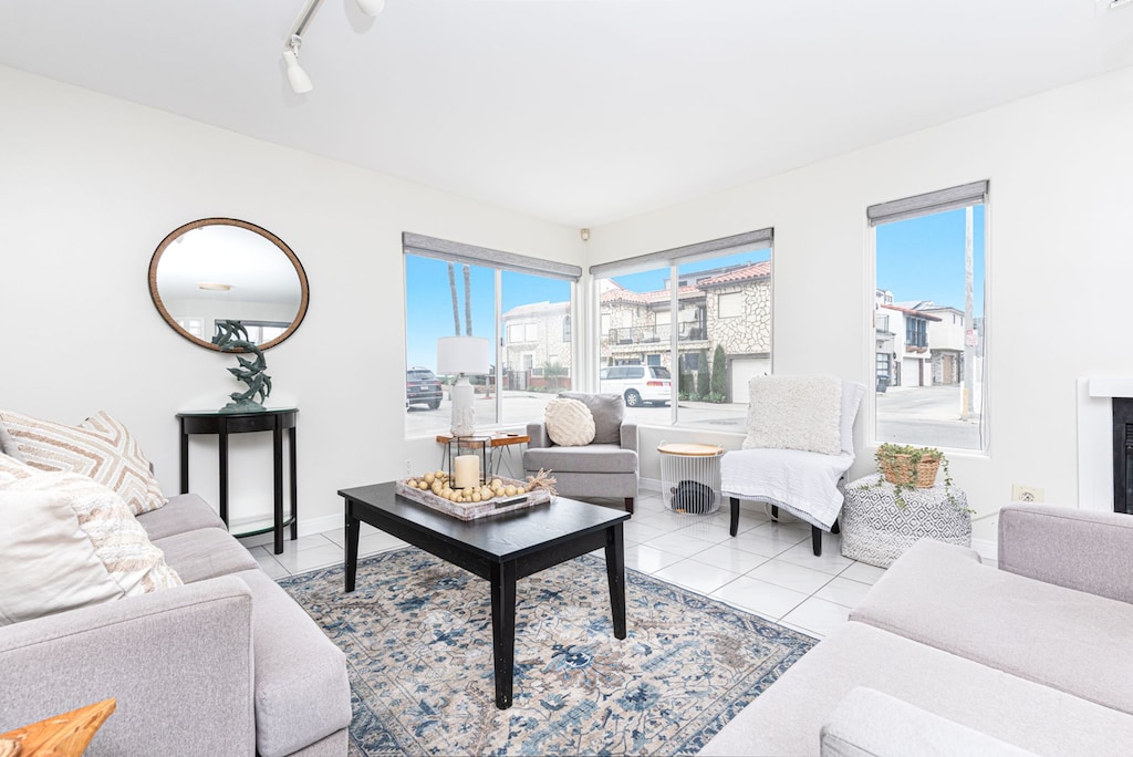 Airy ground floor living area with modern furnishings and upgrades