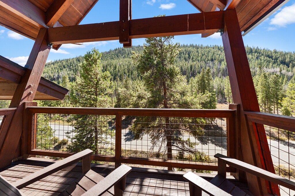 Private balcony with outdoor seating. 