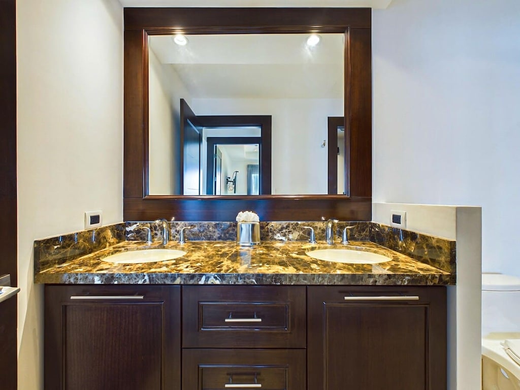 Master bathroom with double vanity
