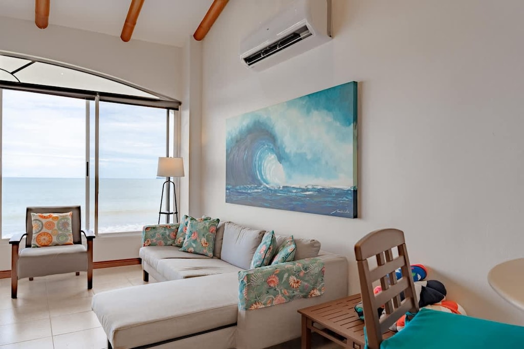 Living Room Area and Ocean view.