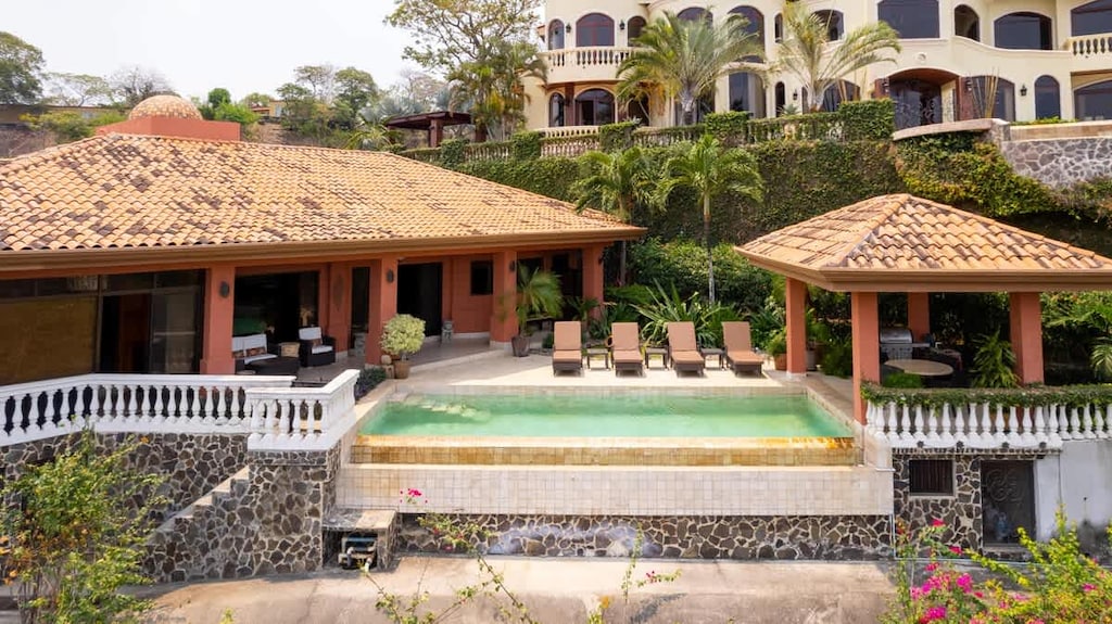 Aerial view, pool area