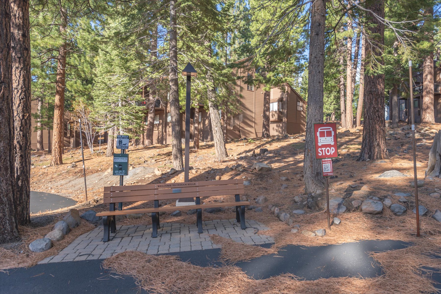 A convenient shuttle stop for the Northstar shuttle service to transport you from your doorstep to the mountain.