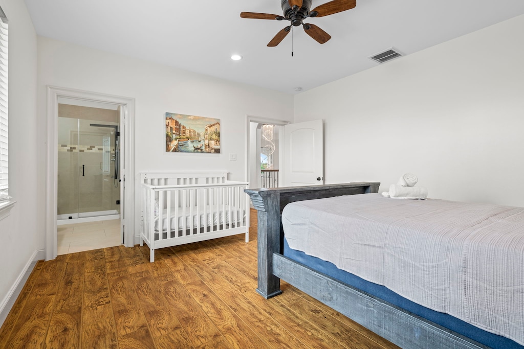 Another view of the second bedroom with ensuite bathroom.