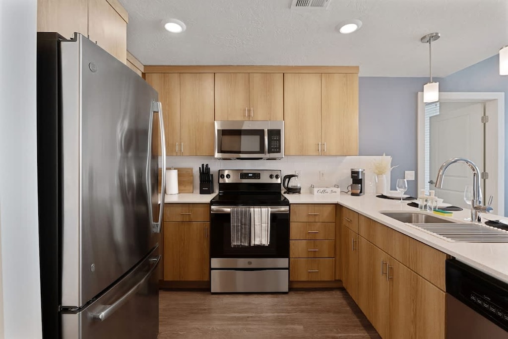 Keep your meals fresh and delicious with our spacious refrigerator, complete with a full set of kitchen essentials.