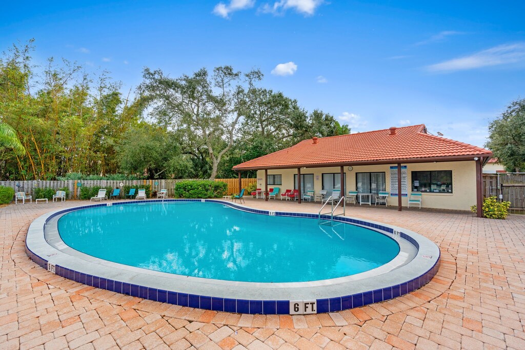 Sparkling heated pool