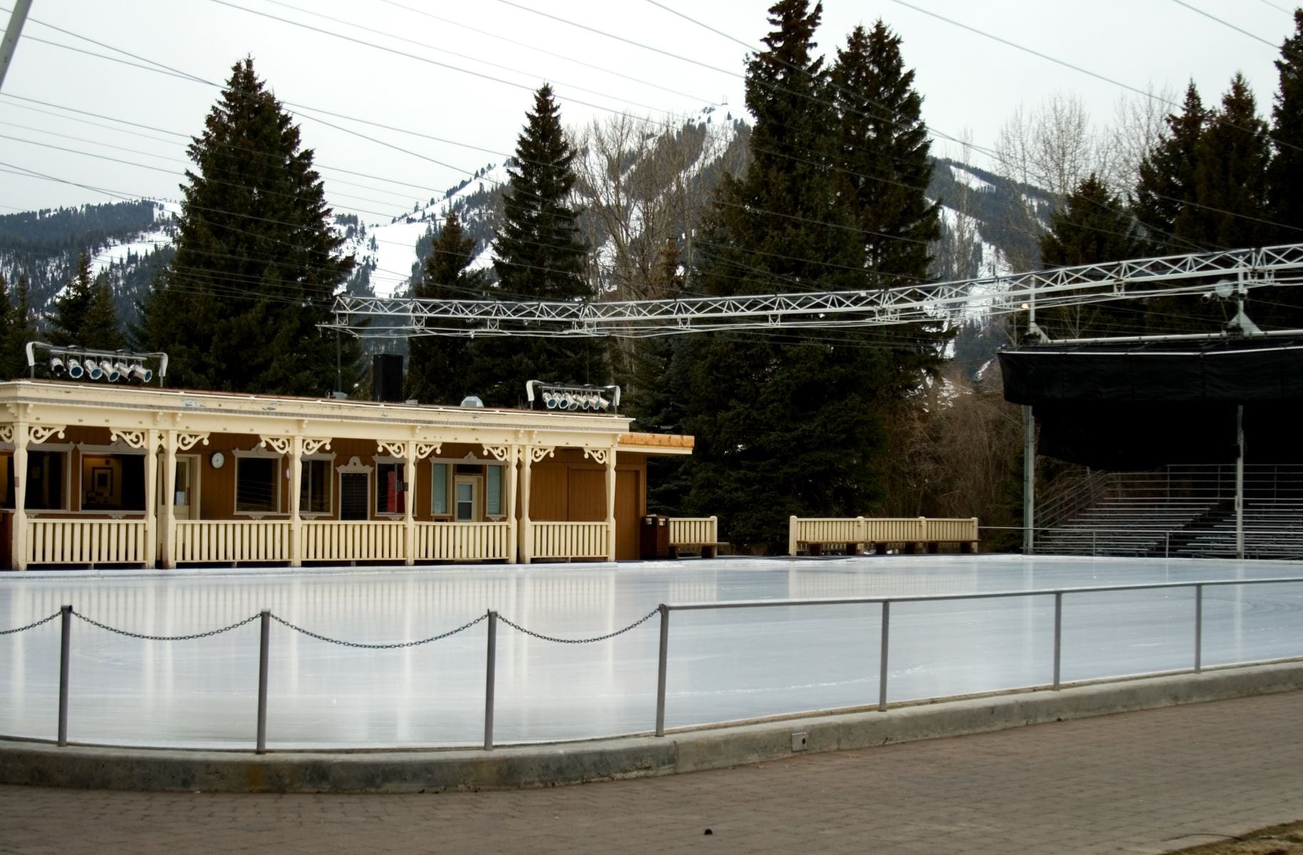 Year-round outdoor ice rink at Sun Valley