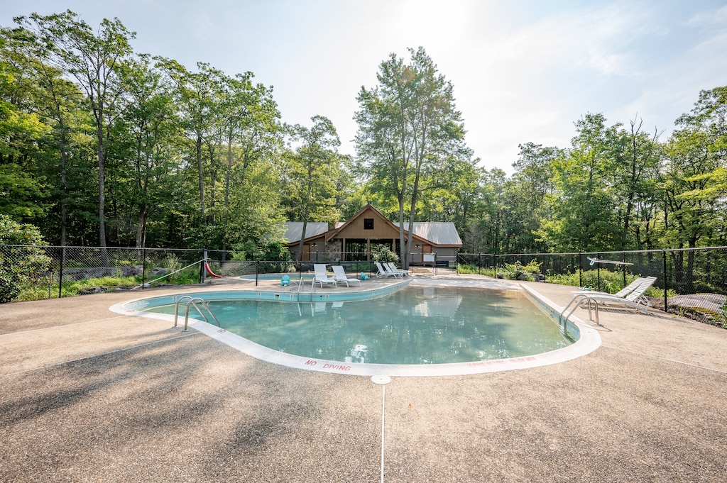 Community pool is open Father's Day weekend through Labor Day.