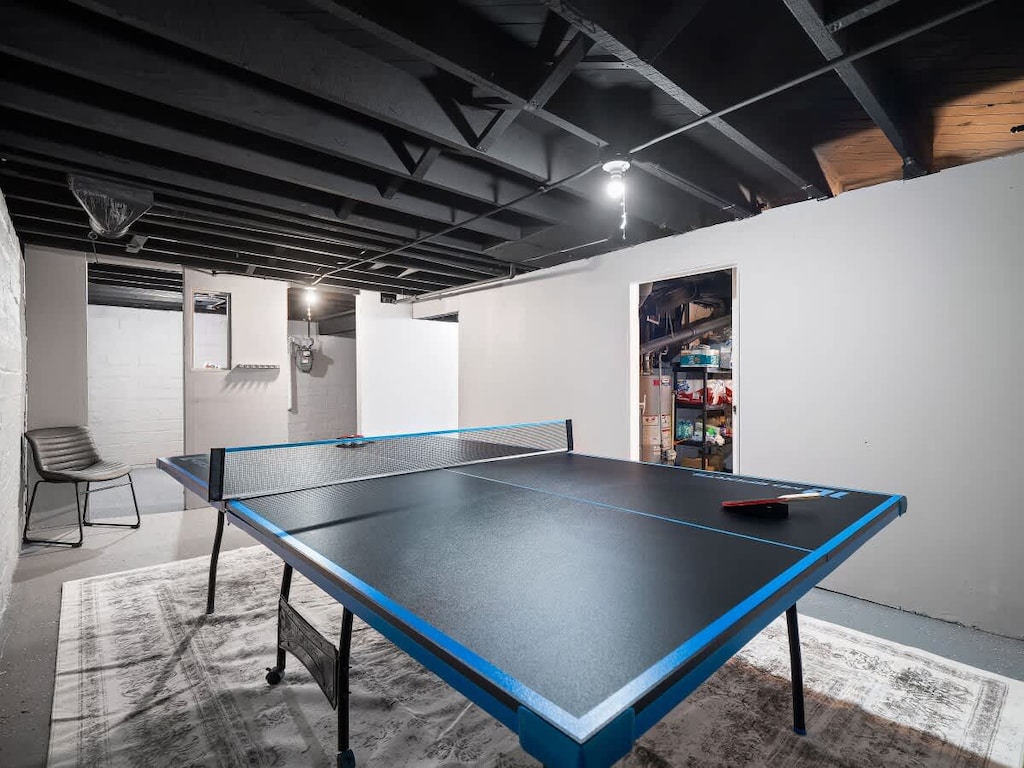 An elevated retreat with a private game space – perfect for ping pong enthusiasts.