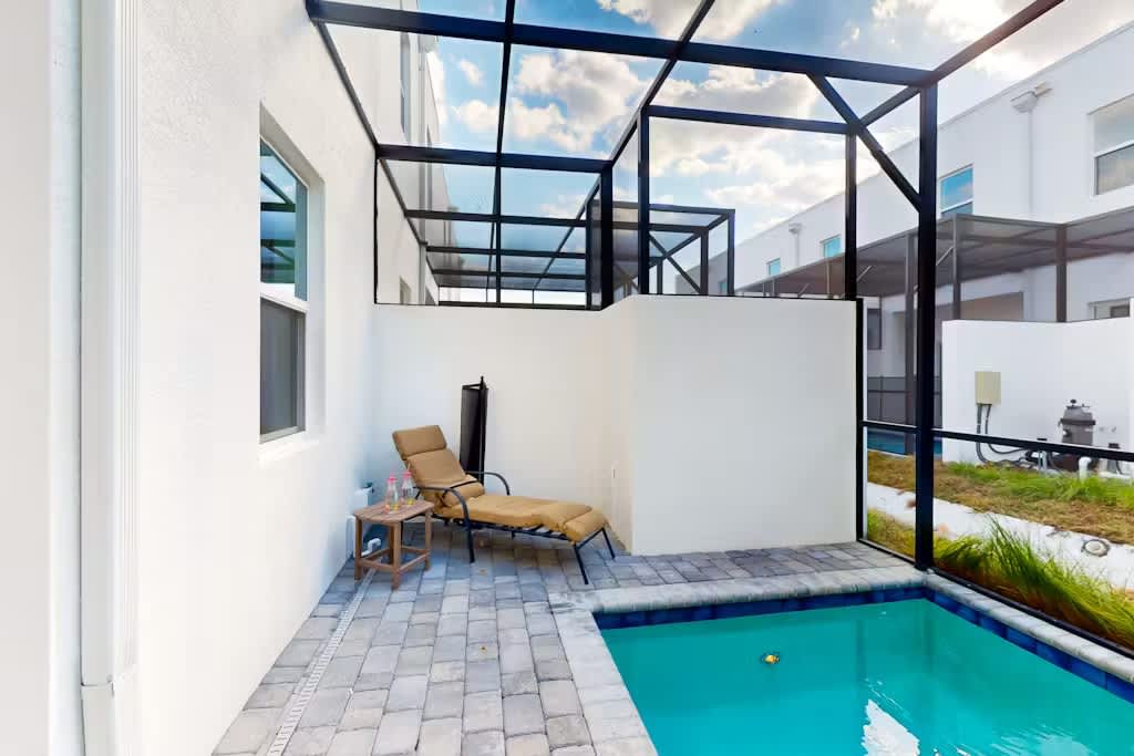 Take a dip in the private, fully fenced pool—ideal for cooling off after a day of Orlando adventures.