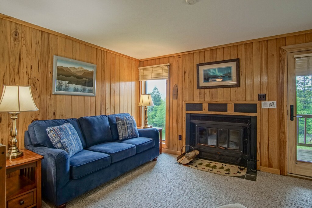 Living room with wood burning fireplace (wood provided)