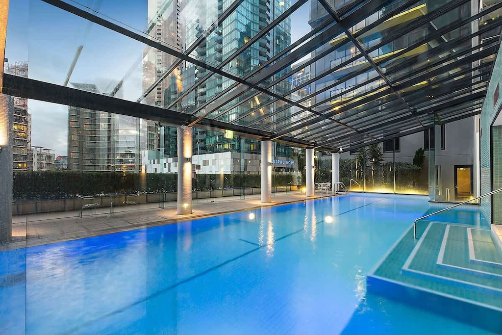 An indoor heated pool.