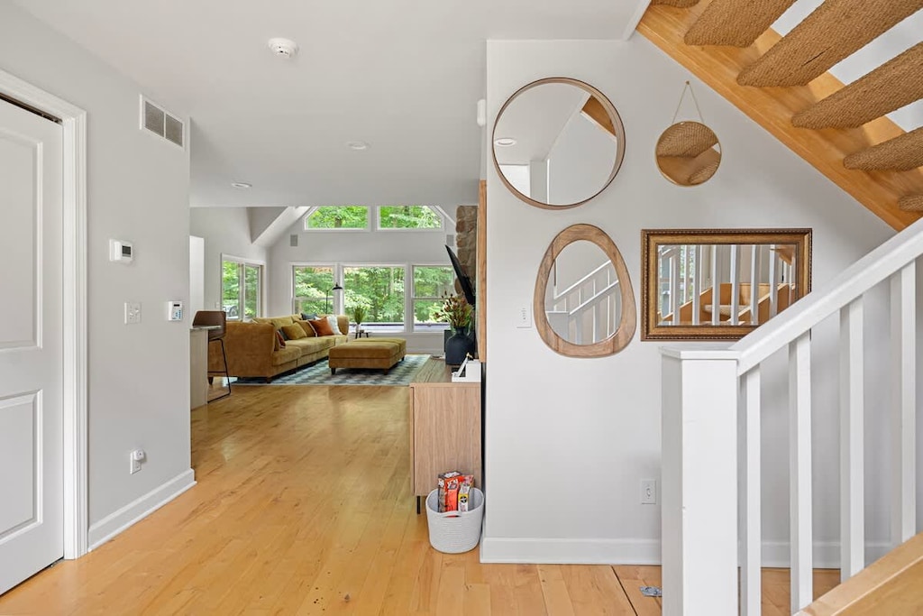 A perfect blend of style and comfort in this hallway.