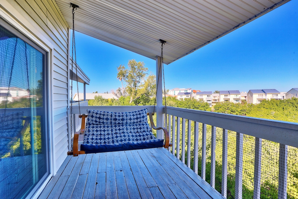 Private Balcony with Bench Swing