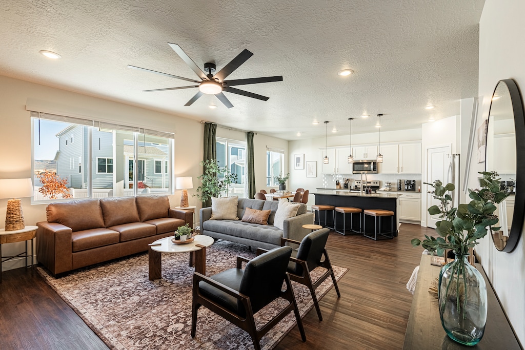 Bright open living room with natural light
