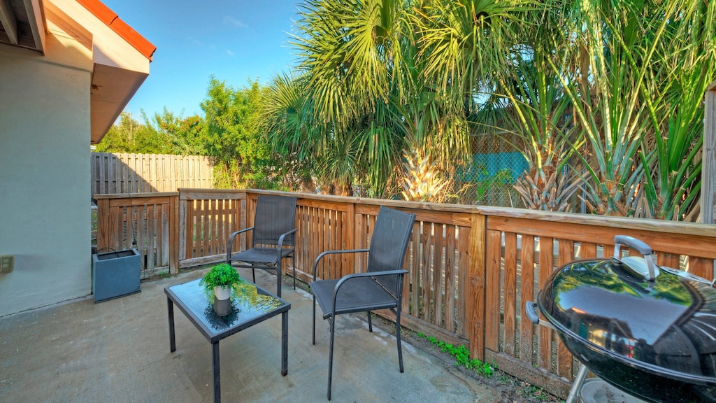 Unwind on the back patio.