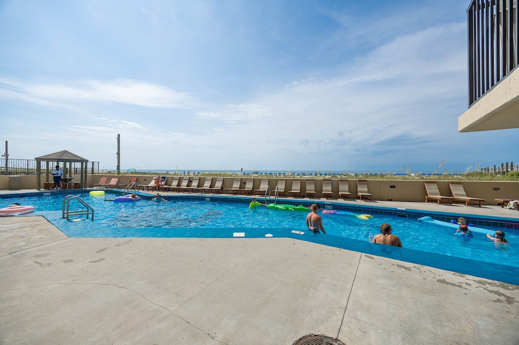 Take a dip in the pool surrounded by coastal views and vibes or relax in a lounger for soaking up the sun during your stay
