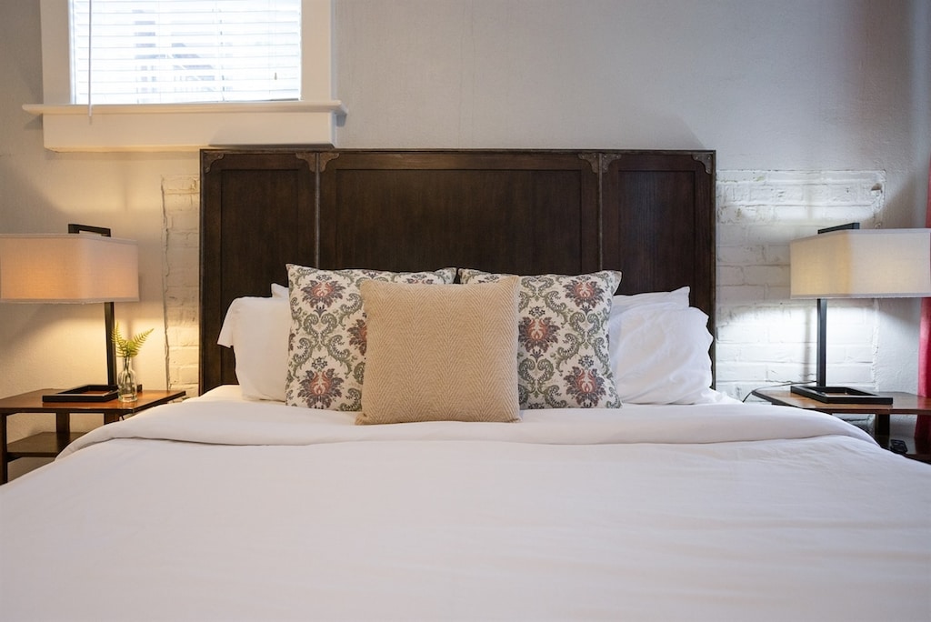 Sunlight floods the room, creating a warm, inviting atmosphere.