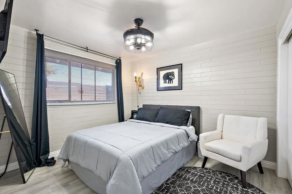 Comfortable bedroom with soft linens and a relaxing ambiance.