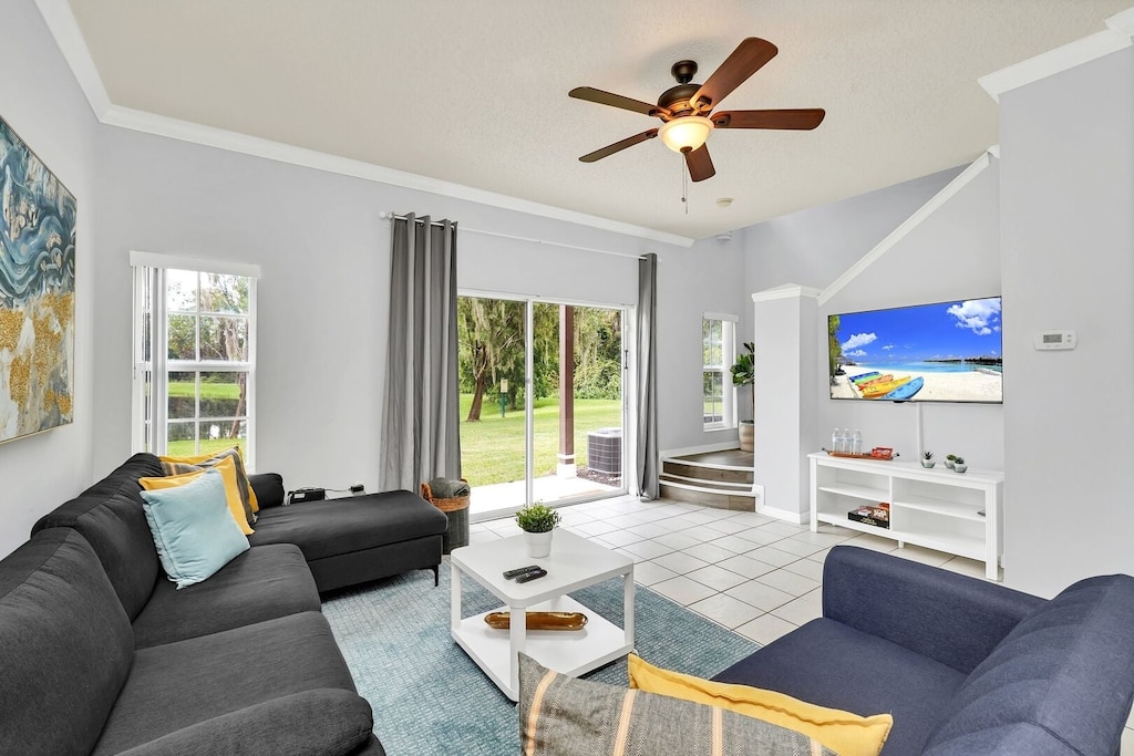 Enjoy a movie night with your loved ones in our cozy living room!