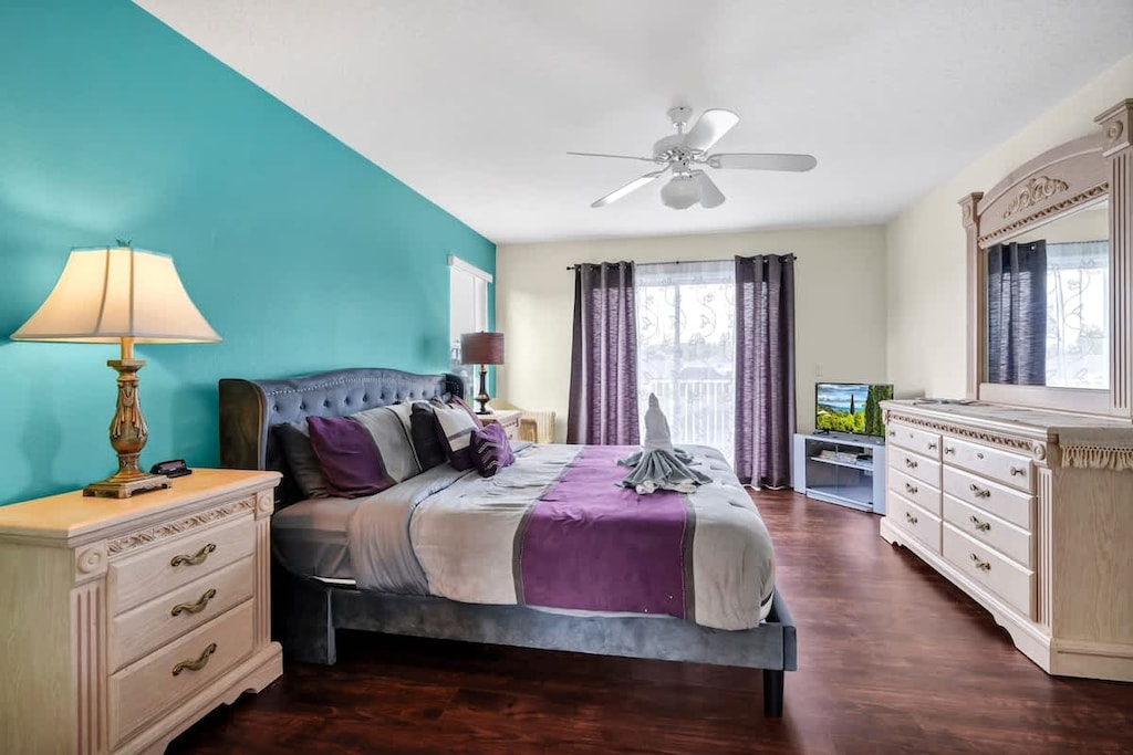 Comfortable, well-lit bedrooms with fresh linens and plenty of storage for a restful stay.