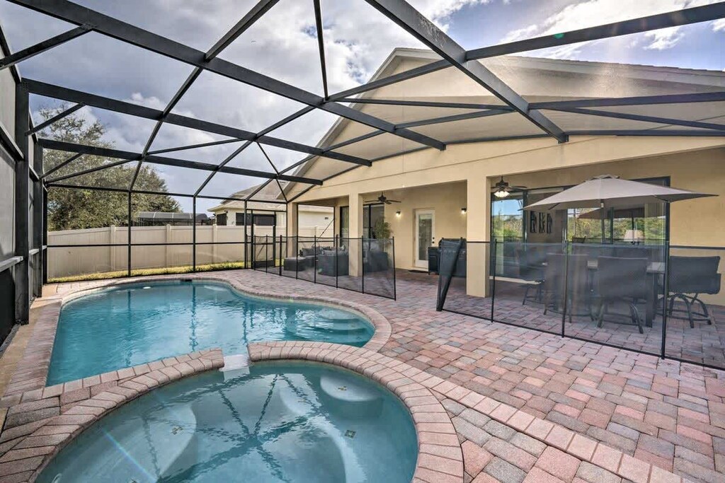 Take a dip in the inviting private pool or lounge poolside for ultimate relaxation.