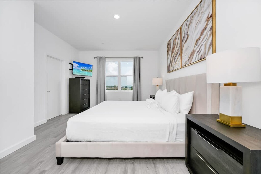 Rest easy with plush, hotel-quality sheets and cozy duvets for a luxurious night's sleep.