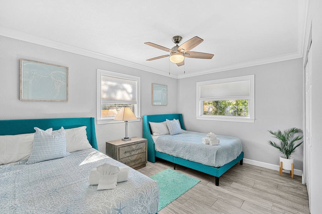 Guest bedroom 2 features two full beds