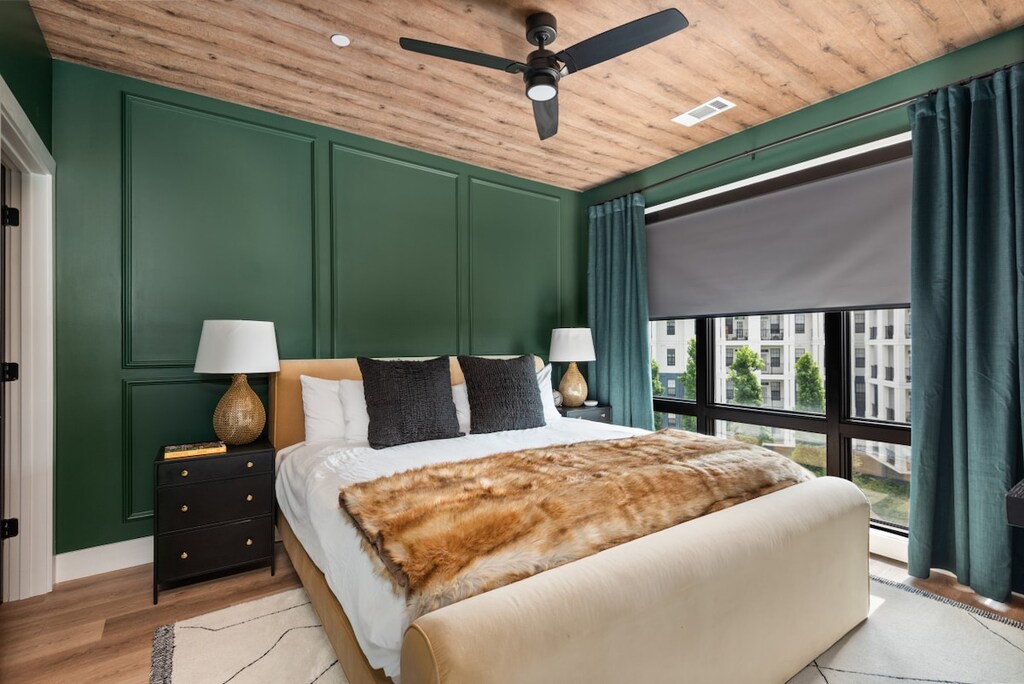 Elegant King bedroom with modern decor