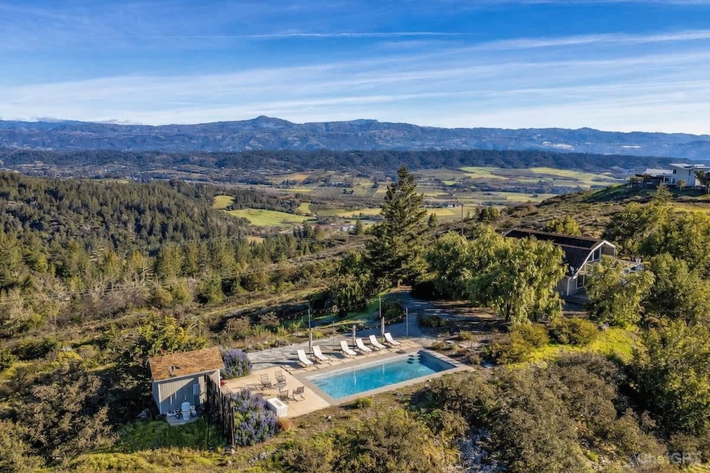Secluded pool oasis with panoramic mountain views