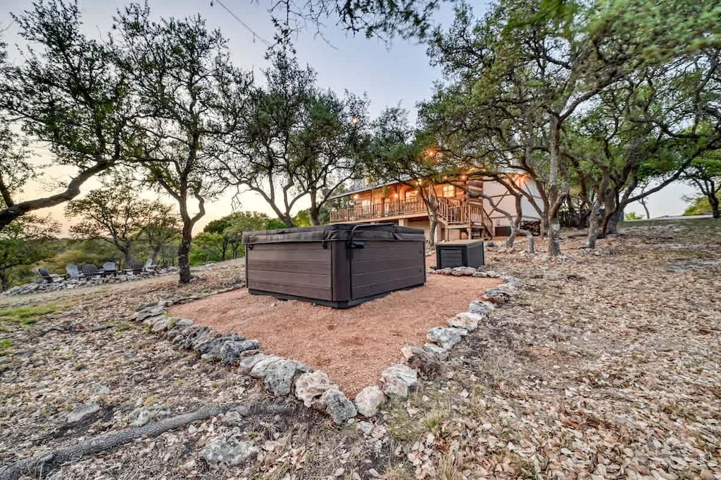 Main House Hot Tub Twilight Photo