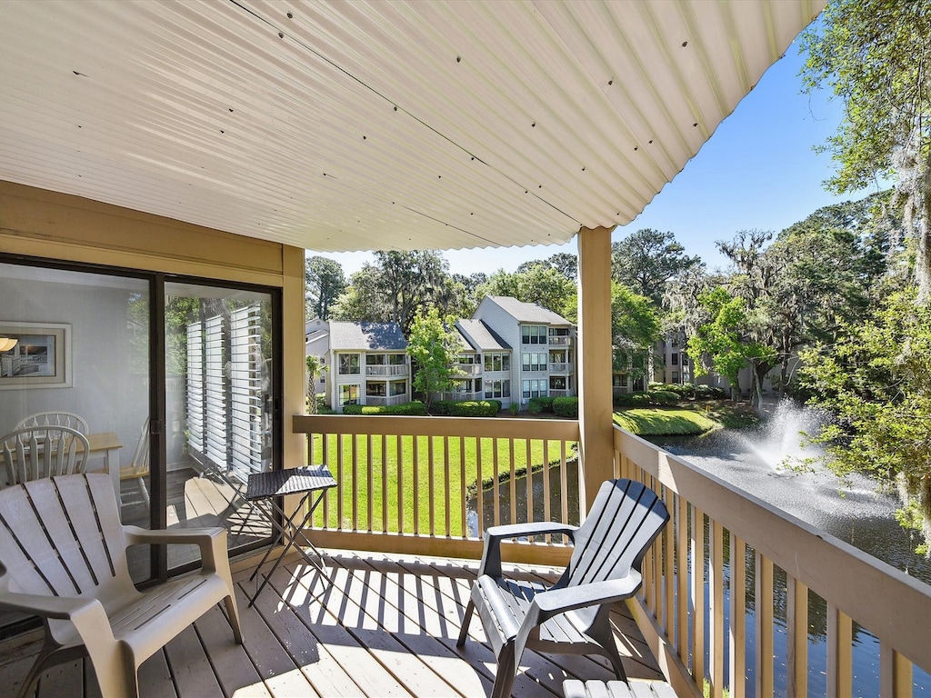 Private Deck Overlooking Lagoon at 2388 Lighthouse Tennis Villas