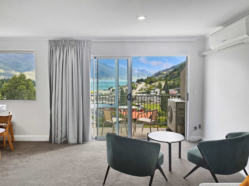 Living area opening onto private balcony
