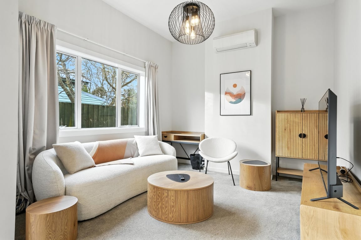 A beautifully refreshed villa living room — warm, welcoming, and ready to make you feel right at home.
