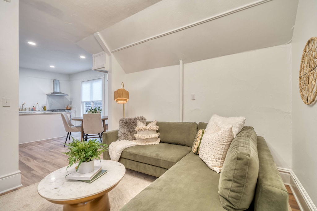 Living room open to kitchen.