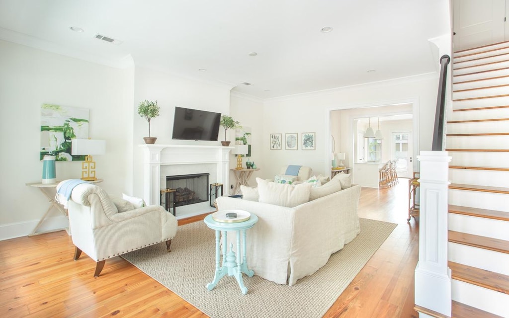 Walk in to the crisp, white living space.