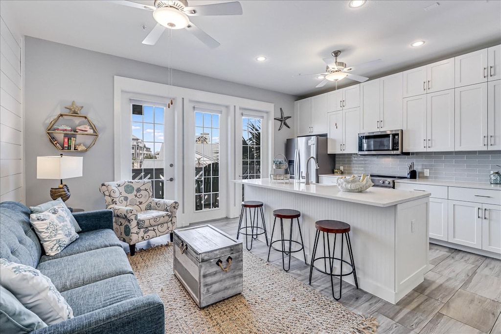 Living Room and Kitchen. 