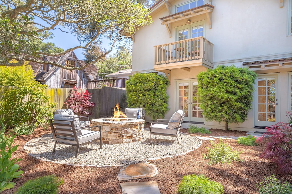 Gas Fire Pit in the Backyard