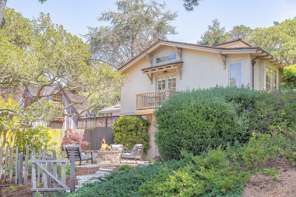 Backyard has a Fire Pit