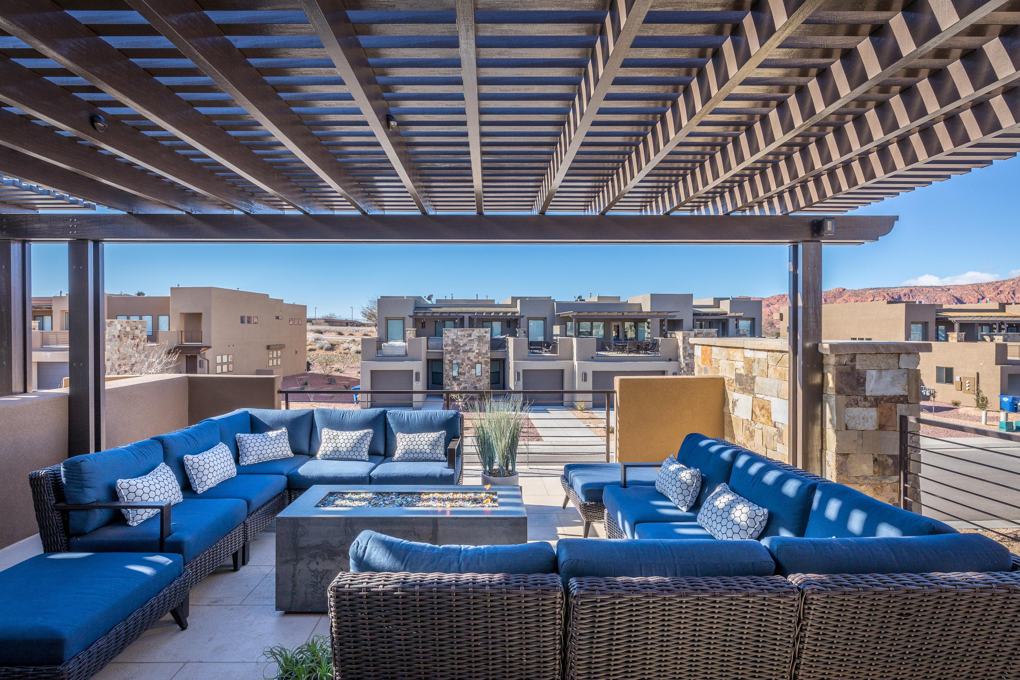 You cannot pass up the opportunity to lounge around on this beautiful front patio area. 