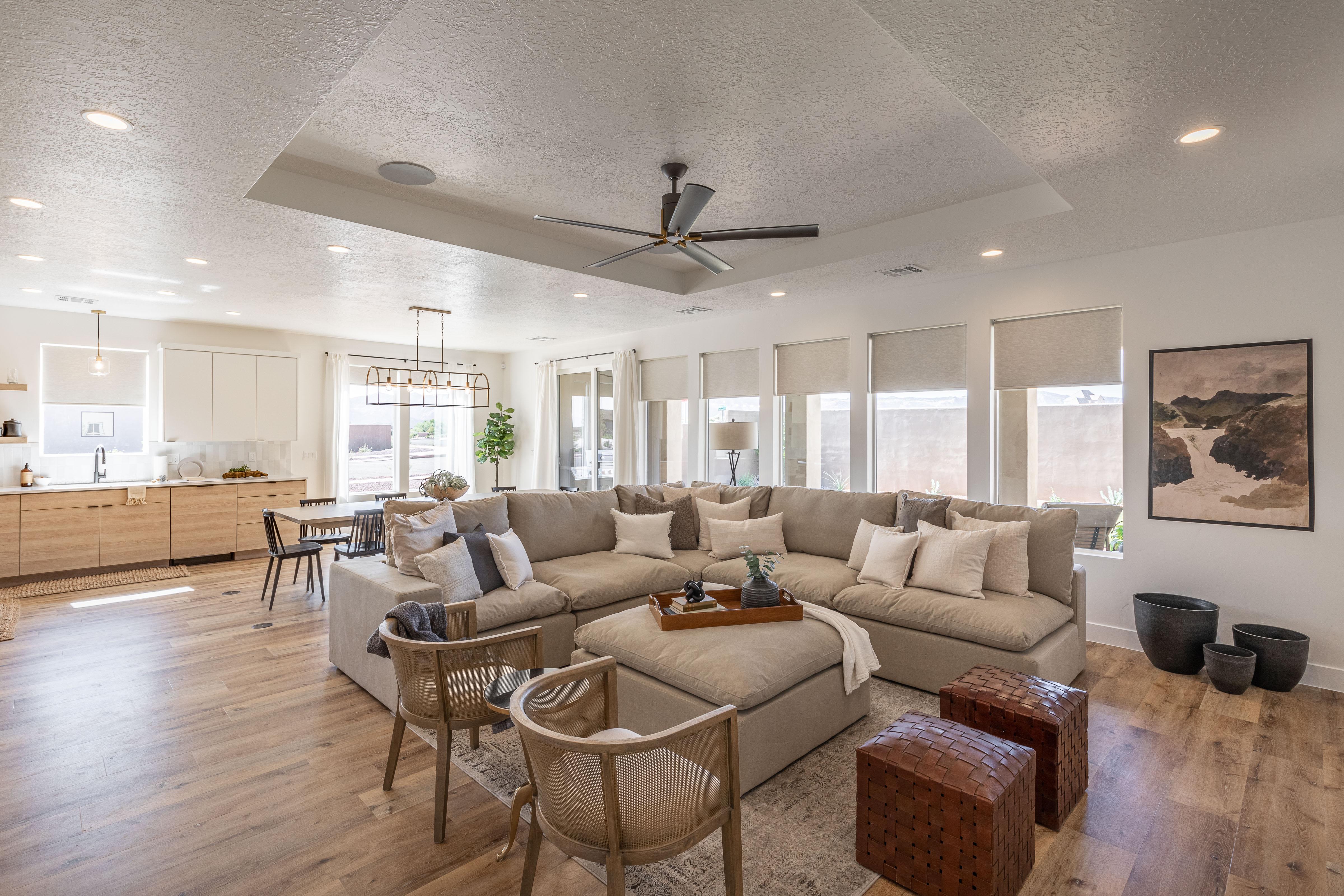 The Living Room is conveniently located adjacent to the Kitchen and Dining Table and is a great place for entertaining guests during downtime.