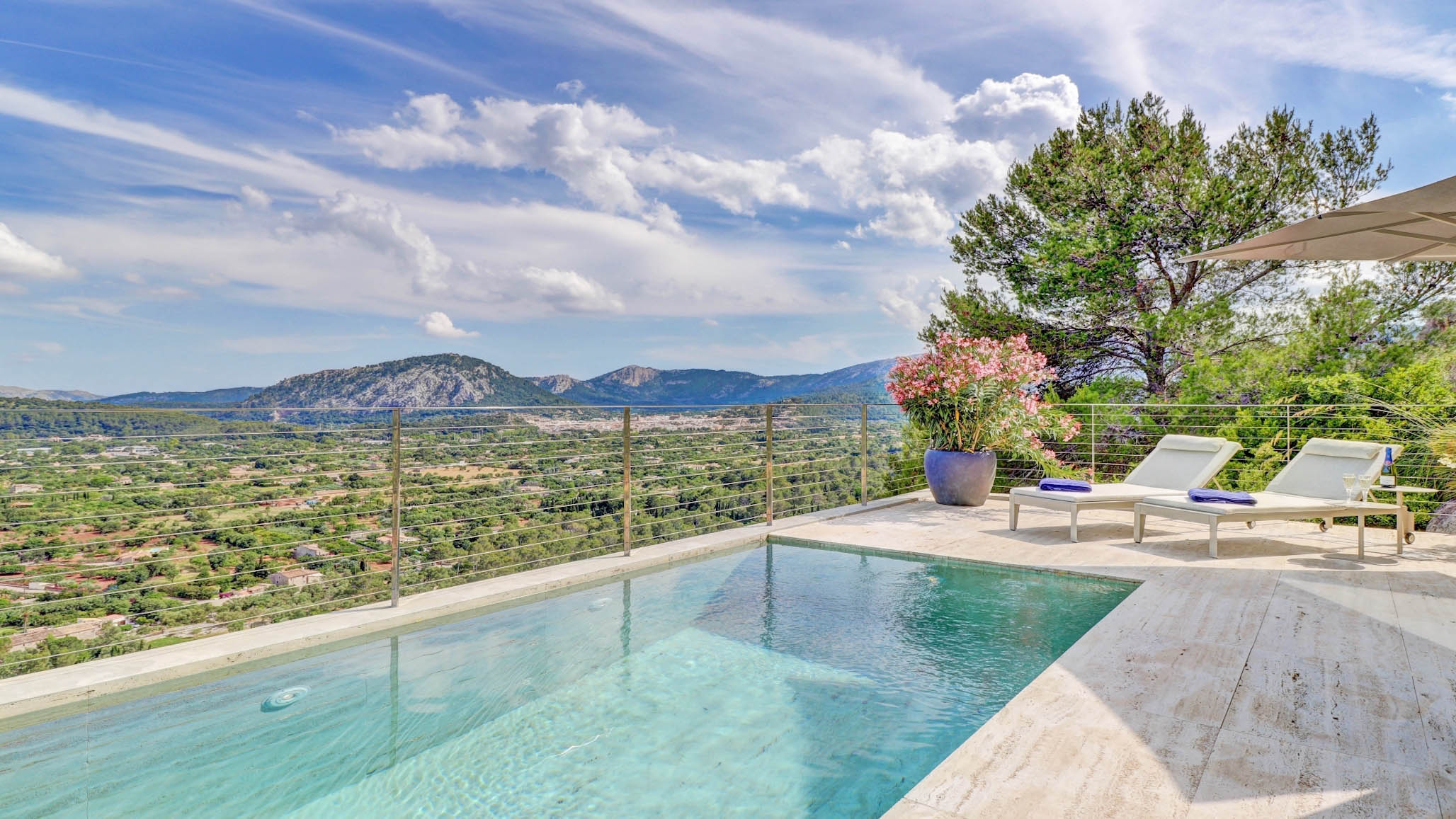 Property Image 1 - Stunning Modern Villa Built into a Mountain with Sea View near Pollensa