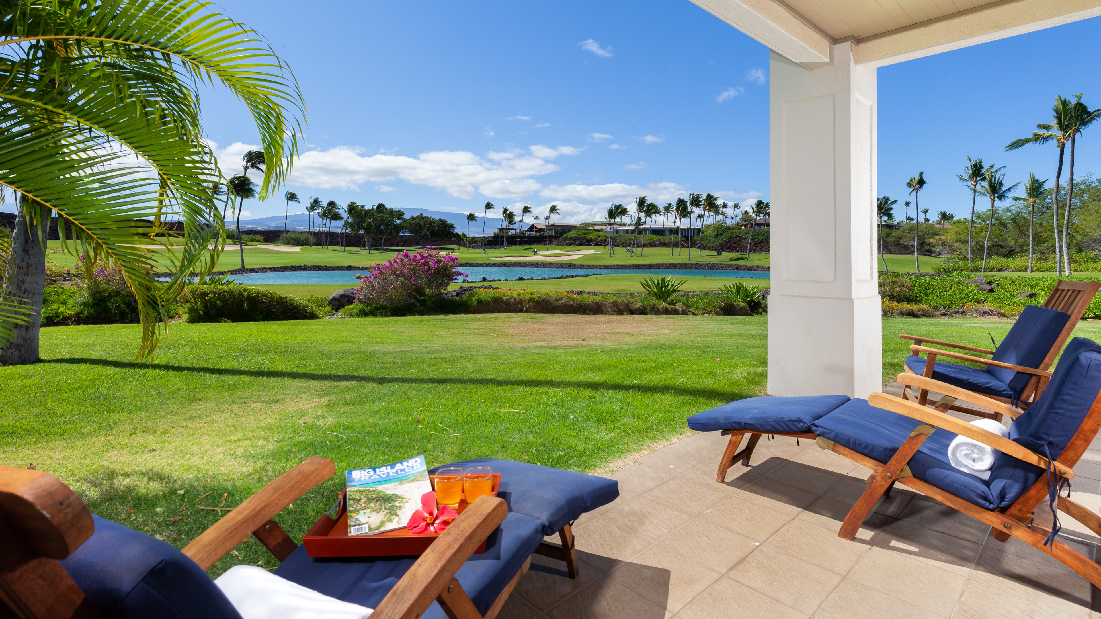 Welcome to Island Melody, view of Mauna Lani golf course and pond from lanai