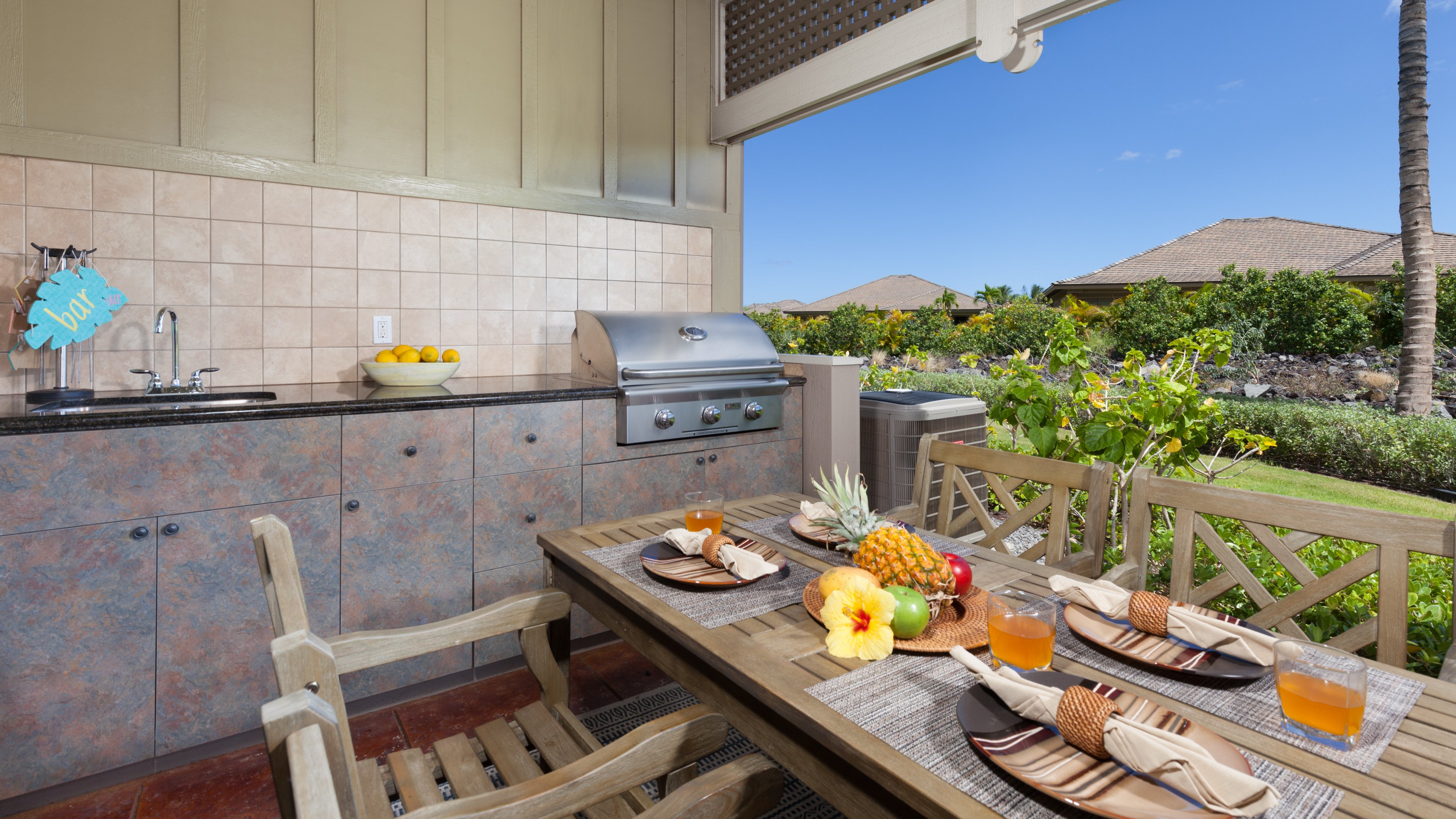 Private outdoor kitchen and grill