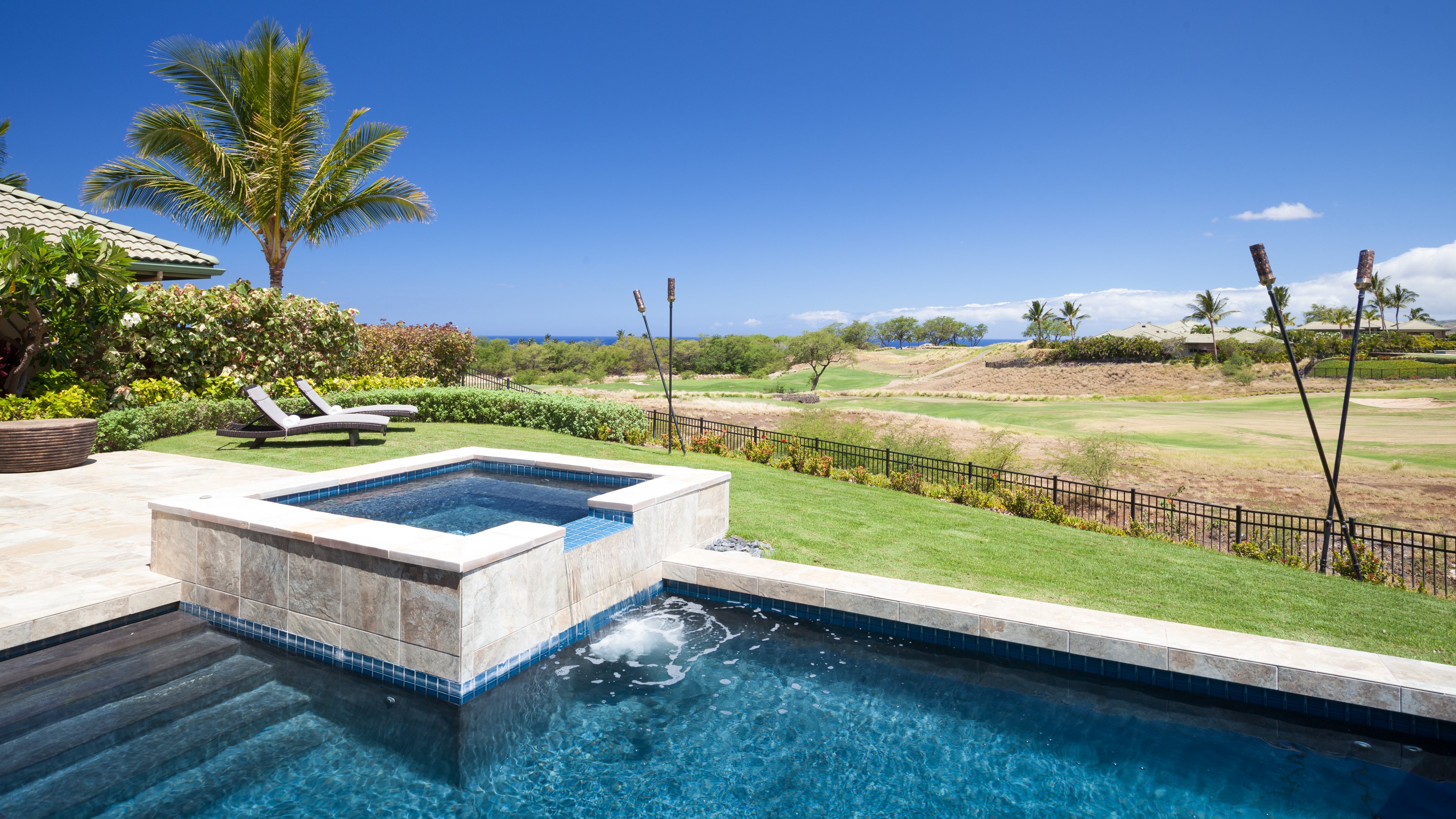 Private Spa in your Mauna Kea Dream Villa.   Ocean, Golf and Kohala Mountain views.