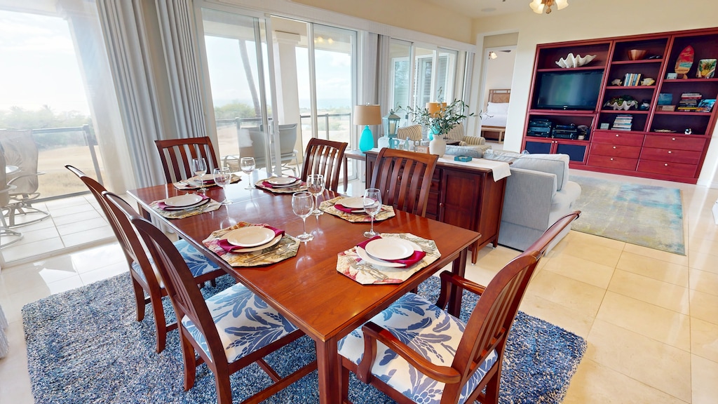 Dining table that seats six guests