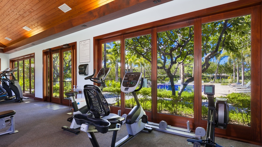 Kulalani Fitness Room with view of the lap pool