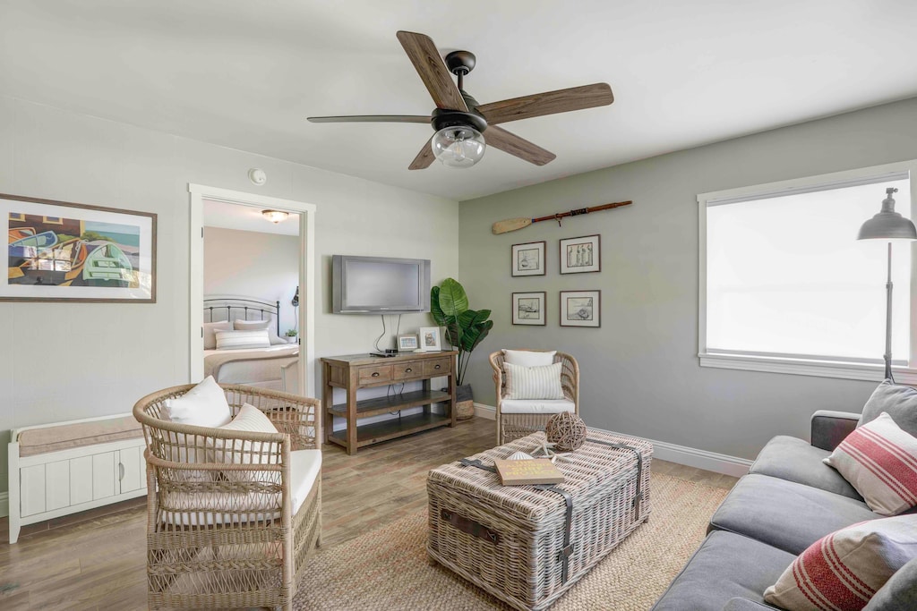 Just off the living room is access to a bedroom.