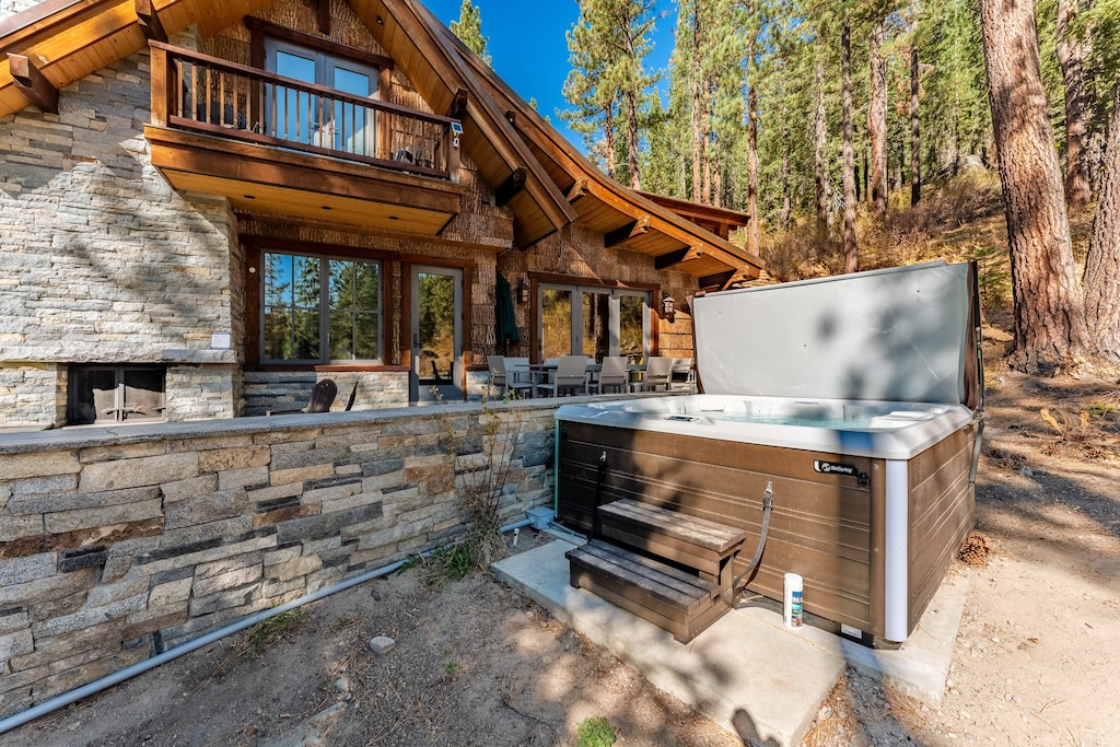 Private hot tub.