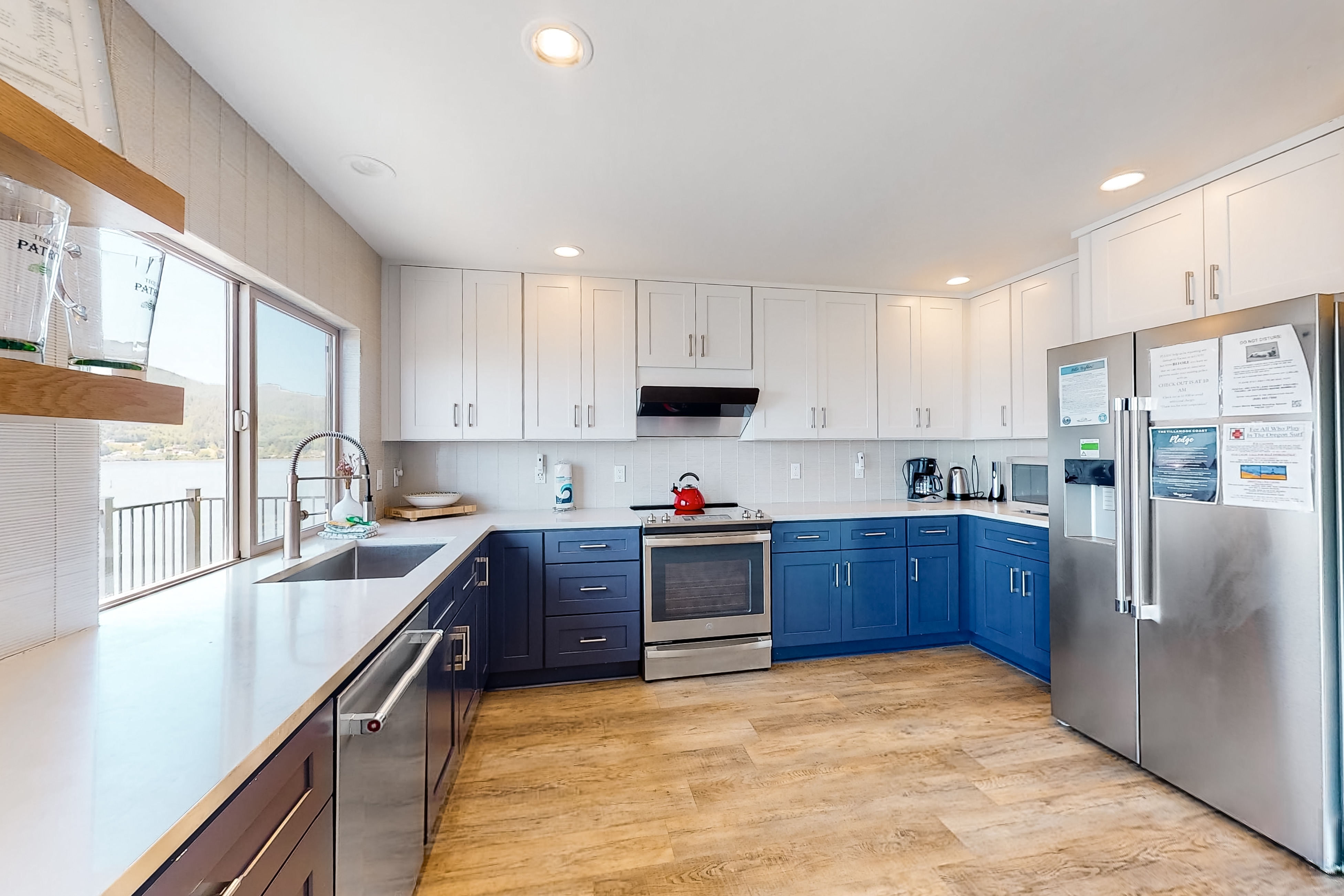 Bayview home w/ a deck overlooking the locally famous Ghost Hole fishing spot